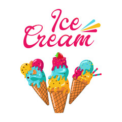 Sweet Ice cream banner vector illustration