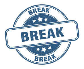 break stamp. break round grunge sign. label