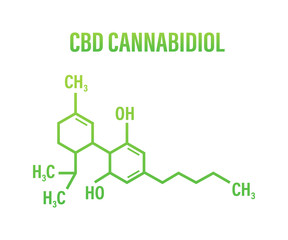 Fototapeta premium CBD icon. CBD hemp drug molecule, cannabis. Vector stock illustration.