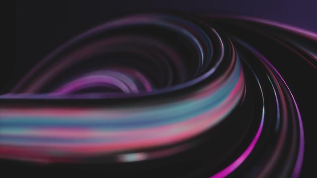 Abstract 3d animation, rotating twisted shape, motion background design,