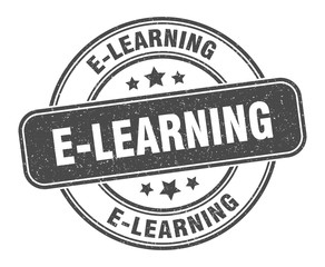 e-learning stamp. e-learning label. round grunge sign