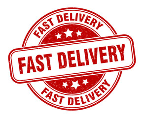 fast delivery stamp. fast delivery round grunge sign. label