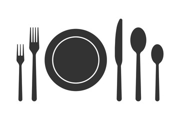 Spoon fork knife vector icon, restaurant symbol. Vector stock illustration.