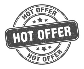hot offer stamp. hot offer label. round grunge sign