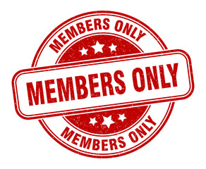 members only stamp. members only round grunge sign. label