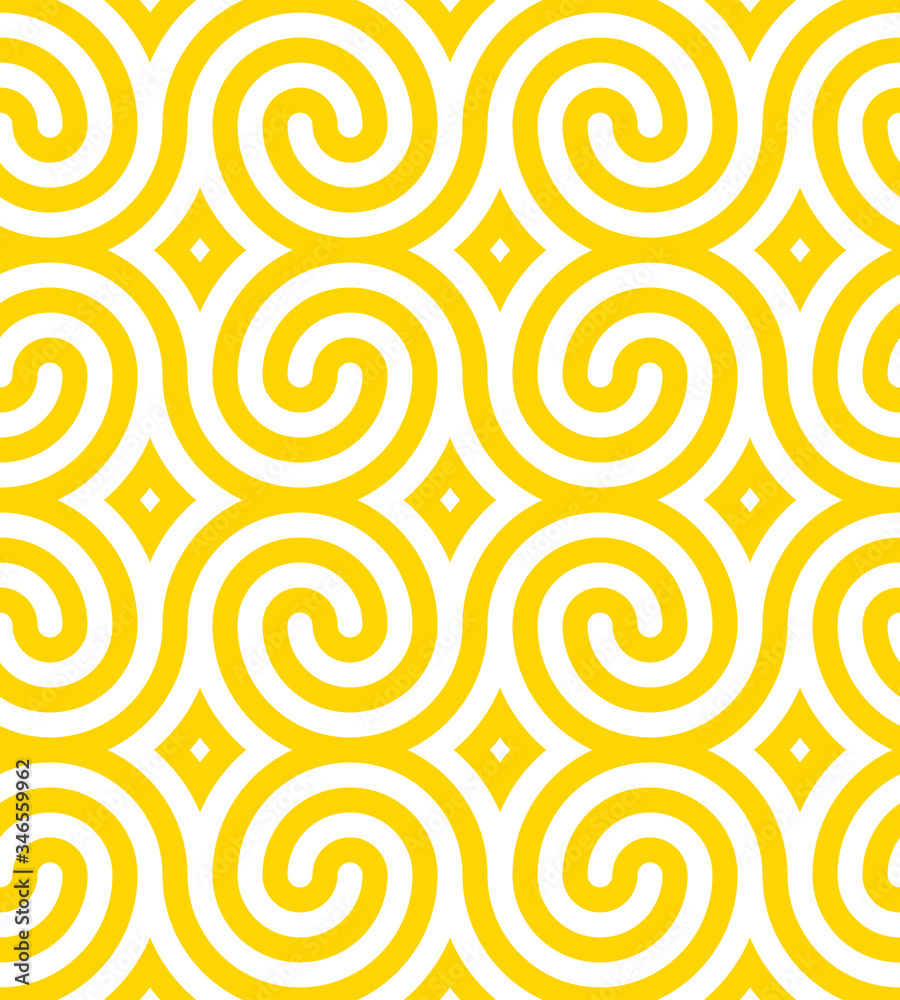 Aufkleber Vector yellow geometric pattern. Seamless pattern with rounded shapes.