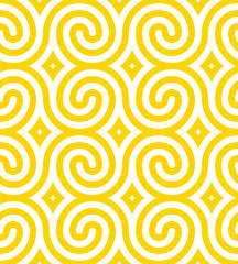 Vector yellow geometric pattern. Seamless pattern with rounded shapes.