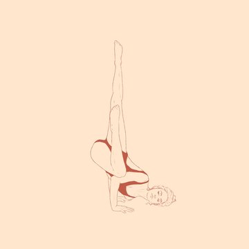Illustration einer jungen Frau in Yogapose gefallener Engel