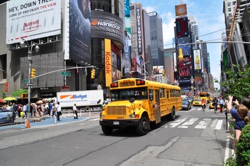 Fototapeta na wymiar Bus On City Street