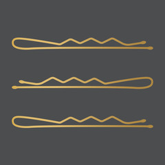 golden bobby pin pattern - vector illustration