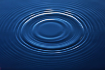 A drop of water falls into the water, making a perfect splash of drops