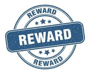 reward stamp. reward label. round grunge sign
