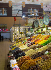 Interior of famous Bessarabsky market in the center of Kyiv, Ukraine