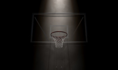 Fototapeta na wymiar Basketball Hoop Spotlight