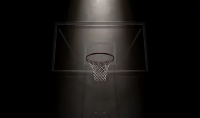 Gordijnen Basketball Hoop Spotlight © alswart