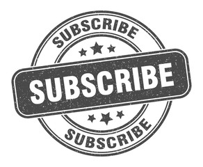 subscribe stamp. subscribe label. round grunge sign
