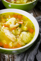 Tasty homemade pickled cucumber soup.