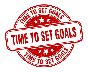 time to set goals stamp. time to set goals round grunge sign. label