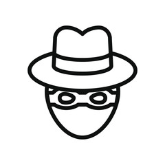 cyber security concept, crime hacker icon, line style