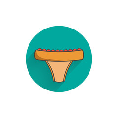 Underpants colorful flat icon with long shadow. woman Underpants flat icon