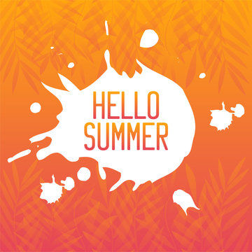 Hello Summer on watercolor. Summer Time logo Templates. Isolated Typographic Design Label. Summer Holidays lettering for invitation, greeting card, prints and posters. Enjoy The Beach party