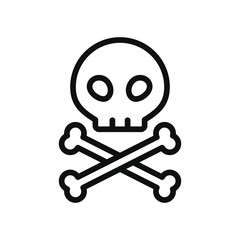 skull and crossed bones icon, line style