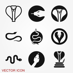 Snake vector icon, animal symbol isolated on background.