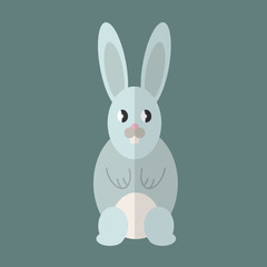 Flat design style, rabbit. Vector illustration.