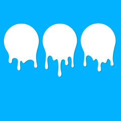 Dripping milk flows down. Vector illustration
