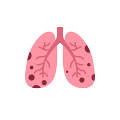 damaged lungs icon vector illustration