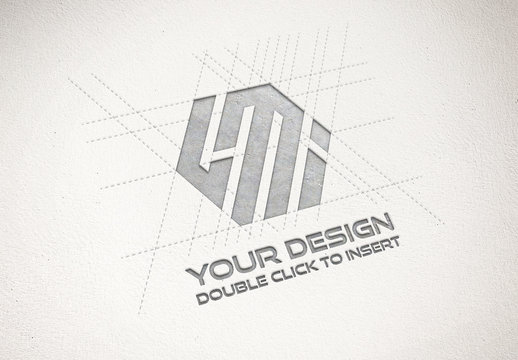 Debossed Metallic Logo Mockup On Textured Paper