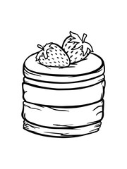 berry dessert strawberry cake slice sweets confectionery icon isolate outline graphics vector doodle sketch