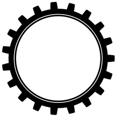 Illustration of cogwheel for gear mechanism on white background