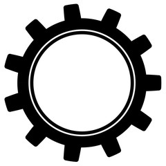 Illustration of cogwheel for gear mechanism on white background