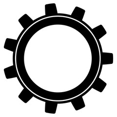 Illustration of cogwheel for gear mechanism on white background