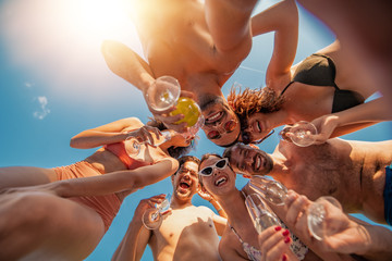 Group of friends have party.