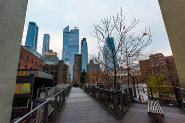 The High Line is a modern  public park built on an historic freight rail line elevated above the...