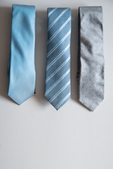 Ties in white background.