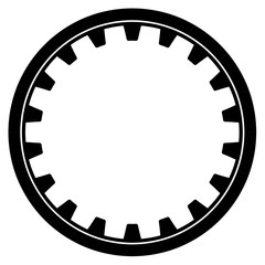 Illustration of cogwheel for gear mechanism on white background