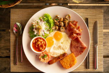 Hotel buffet breakfast at restaurant 