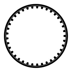 Illustration of cogwheel for gear mechanism on white background