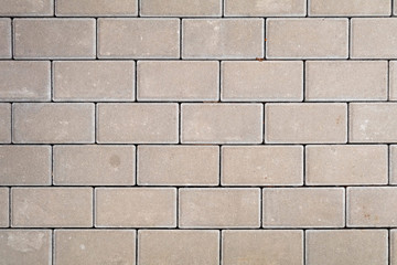 Obraz premium Concrete rectangle paving slabs surface, top view texture of urban pattern