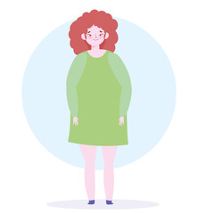 young woman cartoon character female design