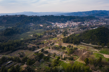 Fototapeta na wymiar Olympia aerial city view, Peloponnese, Greece