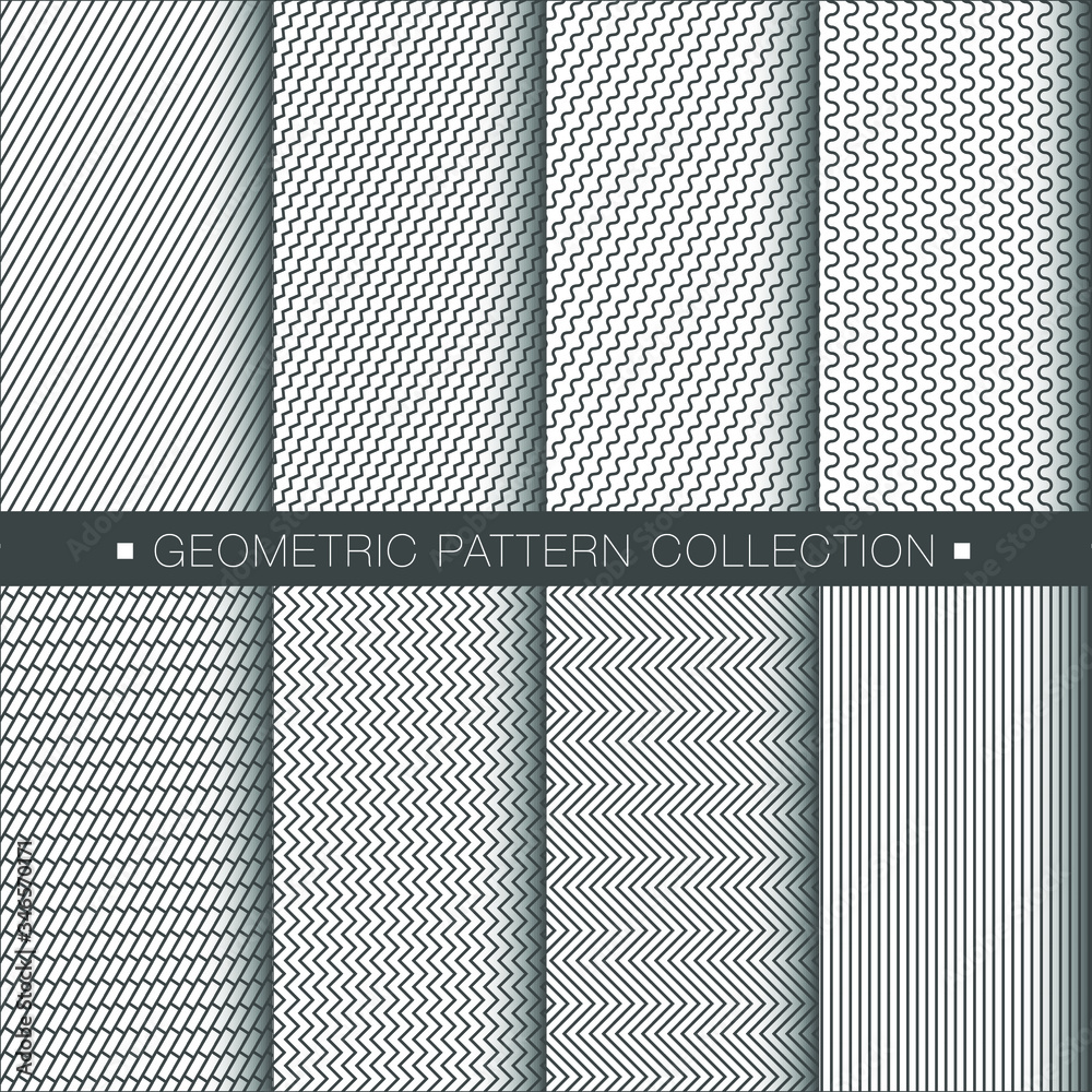 Wall mural geometric pattern collection. abstract vector background. patern in swatches.