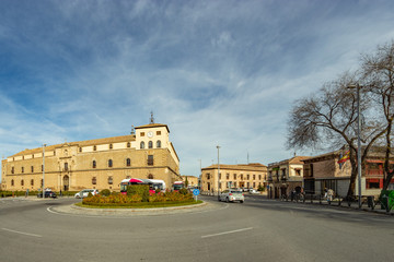 Toledo, Spain - Dec 17, 2018: Church of Saint John the Baptist - Iglesia de San Juan Batista in Toledo, Spain. Pleasant sunny winter but warm day