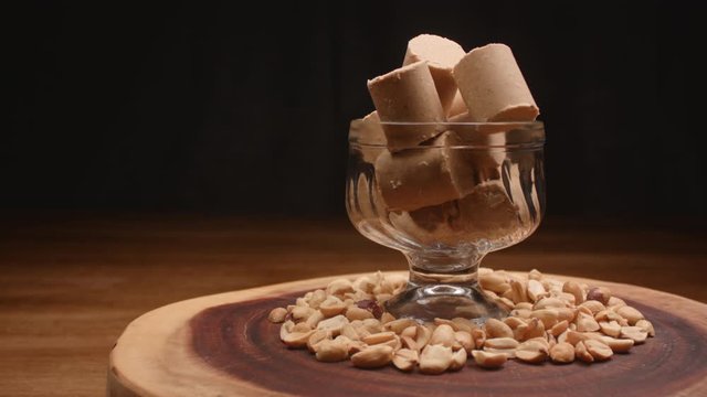 A traditional Brazilian sweet called pa&ccedil;oca. Made from peanuts