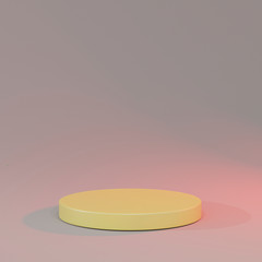 Cylinder podiums on pastel background. Abstract minimal scene with geometrical. Scene to show cosmetic products presentation. Mock up design empty space. Showcase, shopfront, display case. 3d render.