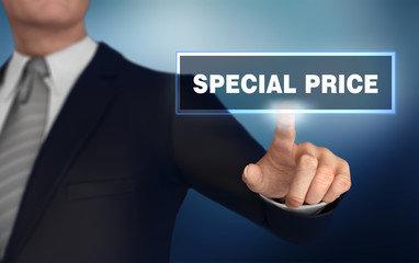 special price   pushing concept 3d illustration