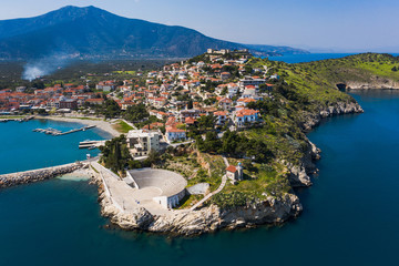 Paralio Astros port, view from drone, Arcadia, Greece